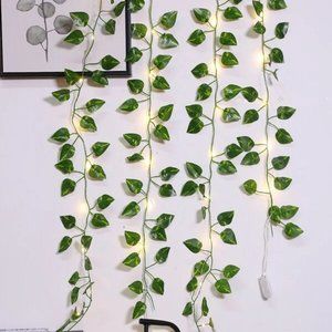 2pcs Hanging Artificial Vine String Lights Decor